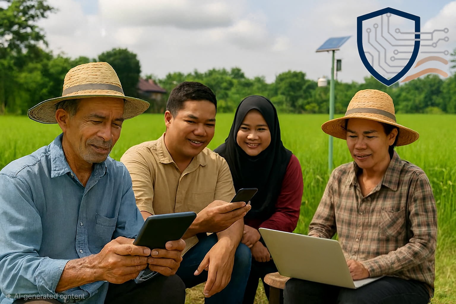 Group of people learning digital skills